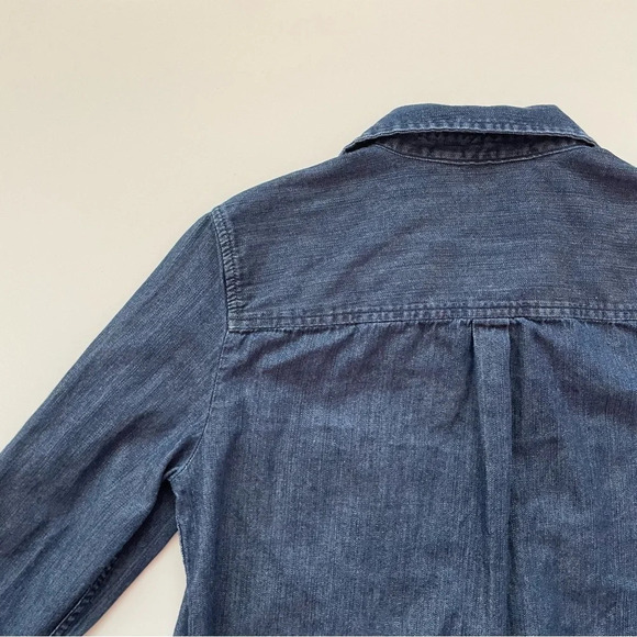 EXPRESS Chambray Button Down Business Casual Cotton Work Dress Shirt Size XS - Picture 9 of 10